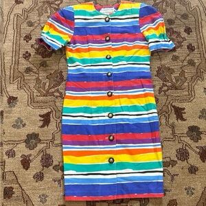 Vintage Color stripe Jessica Howard Dress 8 petite made in USA